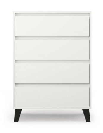 Szafka z szufladami, komoda, Scandi, 70x39x100 cm, biały, mat