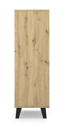 Wąska komoda do sypialni, Scandi, 40x39x121 cm, dąb artisan, mat