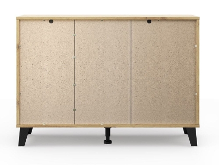 Komoda na nóżkach z szufladami, Scandi, 110x39x79 cm, dąb artisan, mat