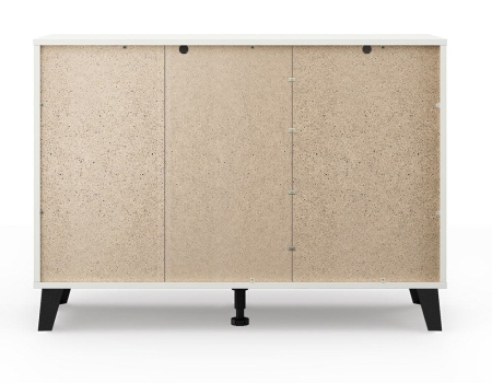 Komoda na nóżkach z szufladami, Scandi, 110x39x79 cm, biały, mat