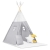 Namiot tipi dla dzieci z matą, Nukido, 116x116x165 cm, jasny szary