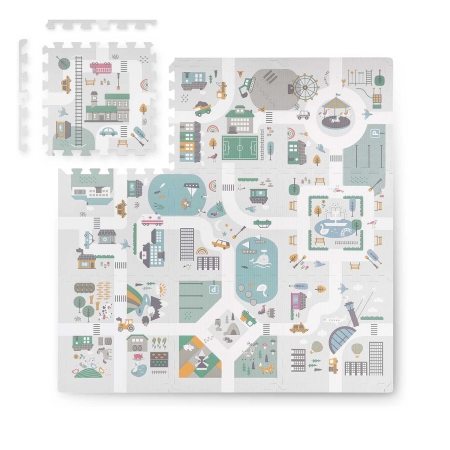 Mata piankowa, puzzle, piankowe figurki, 9 szt, Ricokids, 105x105 cm