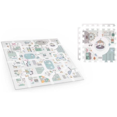 Mata piankowa, puzzle, piankowe figurki, 9 szt, Ricokids, 105x105 cm