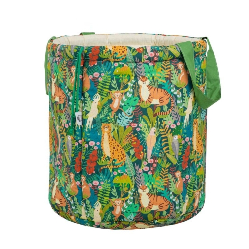 Przejdź do produktu Pojemnik na zabawki, 40x50 cm, bawełniany, dżunglowa kryjówka