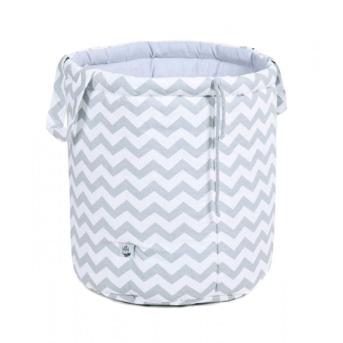 Przejdź do produktu Kosz na zabawki, 40x50 cm, bawełna, srebrzyste fale