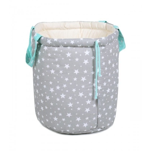Przejdź do produktu Kosz na zabawki, 40x50 cm, bawełna, miętowa gwiazdeczka