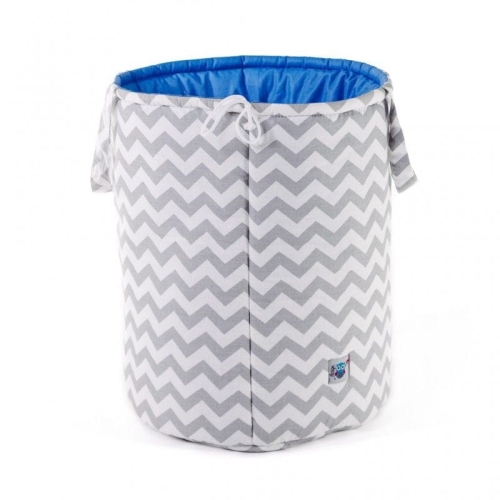 Przejdź do produktu Kosz na zabawki, 40x50 cm, bawełna, policyjny zygzak