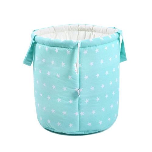 Przejdź do produktu Kosz na zabawki, 40x50 cm, bawełna, seledynowe niebo