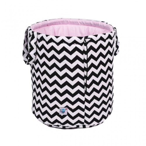 Przejdź do produktu Kosz na zabawki, 40x50 cm, bawełna, pudrowy design