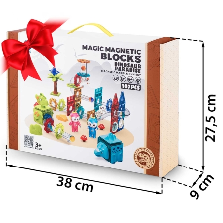Klocki magnetyczne, raj dinozaurów, Ricokids
