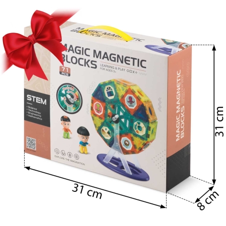 Klocki magnetyczne z karuzelą, Ricokids