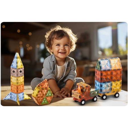 Klocki magnetyczne, 100 szt, Ricokids