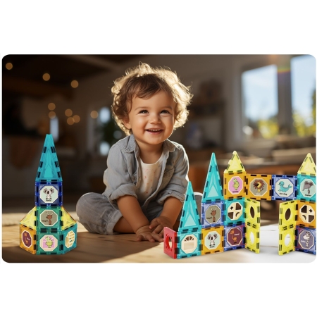 Klocki magnetyczne, wieża, Ricokids