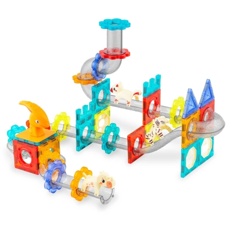 Klocki magnetyczne, dinozaury ze zjeżdżalnią, Ricokids