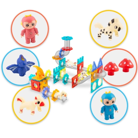 Klocki magnetyczne, dinozaury ze zjeżdżalnią, Ricokids