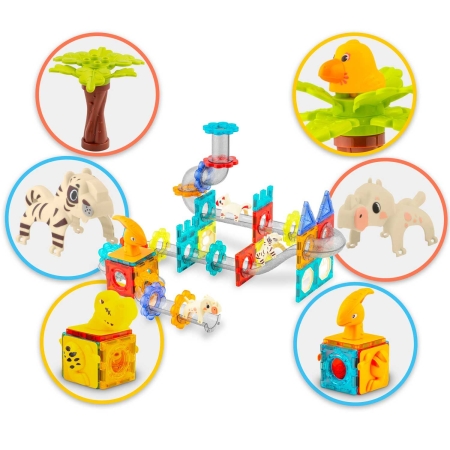 Klocki magnetyczne, dinozaury ze zjeżdżalnią, Ricokids