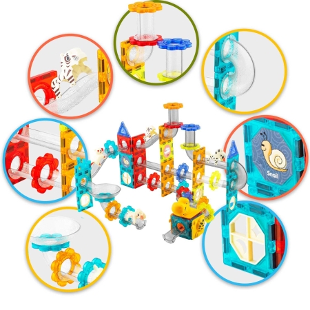 Klocki magnetyczne, dinozaury ze zjeżdżalnią, Ricokids