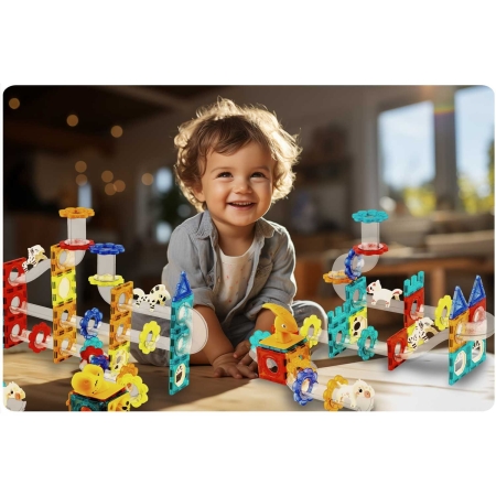 Klocki magnetyczne, dinozaury ze zjeżdżalnią, Ricokids