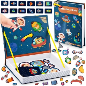 Książka magnetyczna, puzzle, kosmos, Ricokids