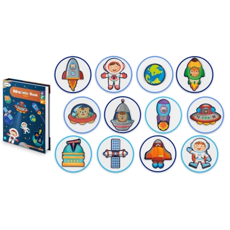 Książka magnetyczna, puzzle, kosmos, Ricokids