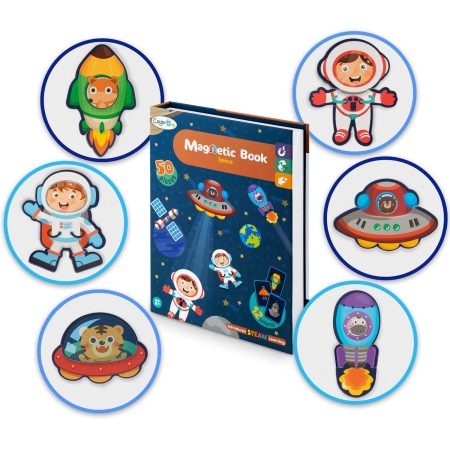 Książka magnetyczna, puzzle, kosmos, Ricokids