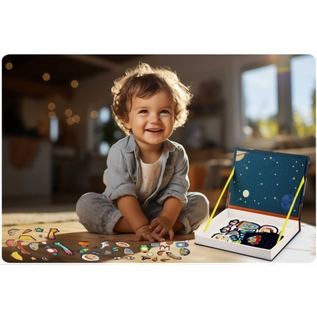 Książka magnetyczna, puzzle, kosmos, Ricokids