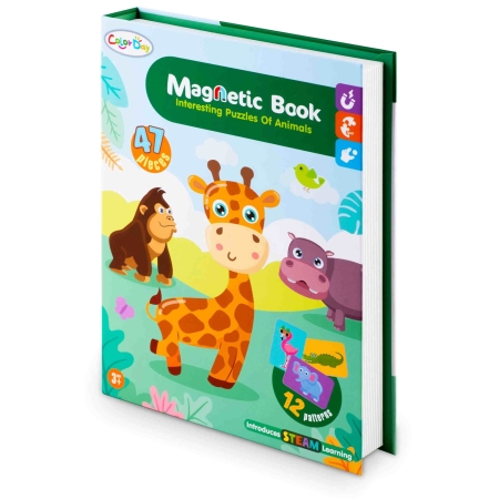 Książka magnetyczna, puzzle, zwierzątka, Ricokids