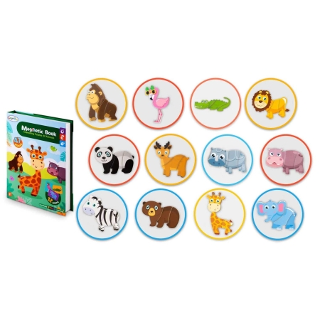 Książka magnetyczna, puzzle, zwierzątka, Ricokids