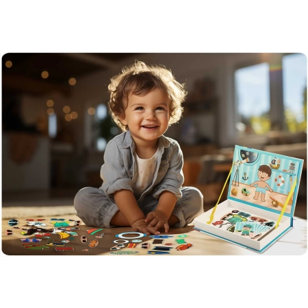 Książka magnetyczna, puzzle, przebieranki, Ricokids