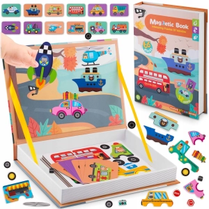 Książka magnetyczna, puzzle, pojazdy, Ricokids
