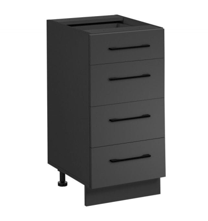 Szafka do kuchni, 4 szuflady, Frida, 40x45x81 cm, szary grafit, mat