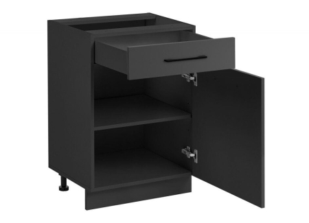 Szafka do kuchni z szufladą, Frida, 60x45x81 cm, szary grafit, mat