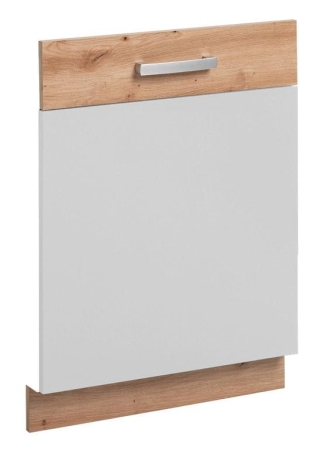Front do zabudowy zmywarki, Ava, 60x81 cm, biały, dąb artisan, mat