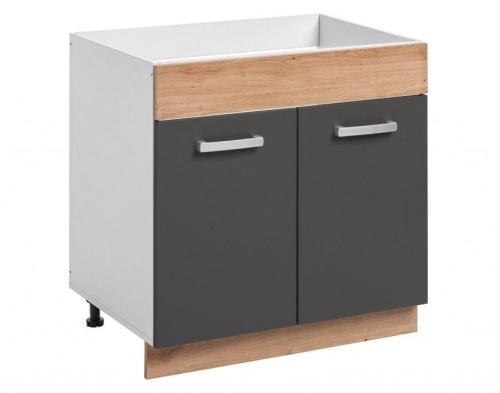 Przejdź do produktu Szafka kuchenna, stojąca, Ava, 80x56x81 cm, grafit, dąb artisan, mat