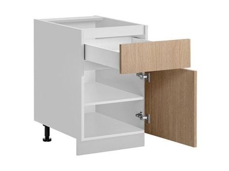 Szafka kuchenna z szufladą, Roma, 60x45x81 cm, biały, jodełka, mat