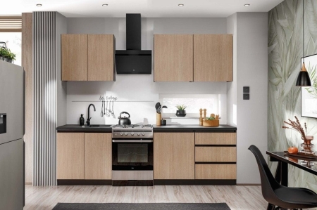 Szafka kuchenna z szufladą, Roma, 60x45x81 cm, czarny, jodełka, mat