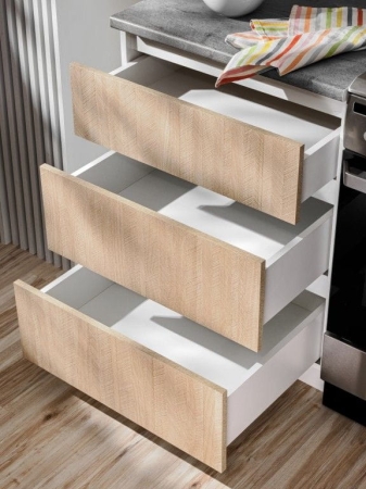 Zestaw mebli kuchennych, Roma, 200 cm, biały, jodełka, mat