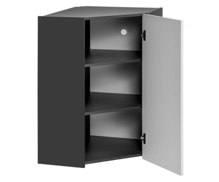 Szafka kuchenna, narożna, wisząca, Dalia, 60x30x92 cm, biały, grafit, połysk