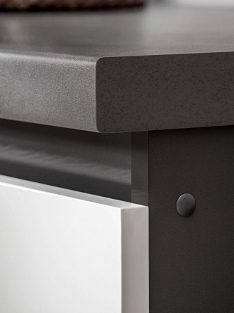 Gotowy zestaw mebli kuchennych, Dalia, biały, grafit, połysk