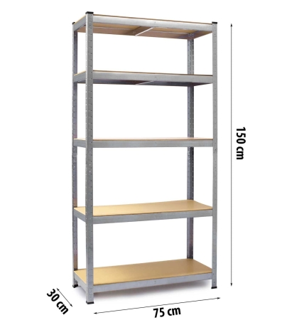 Regał metalowy, magazynowy, 2 szt, Humberg, 75x30x150 cm