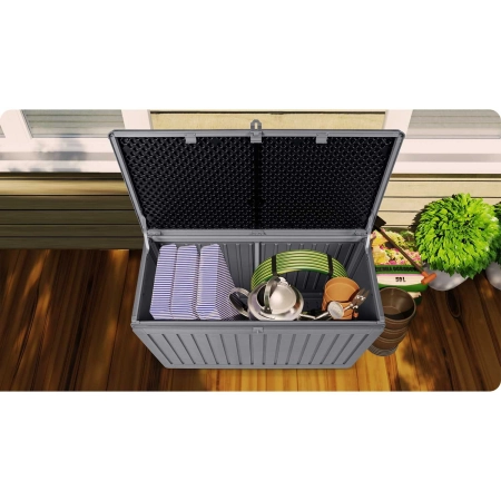 Skrzynia ogrodowa, 270 litrów, 109x51x55 cm, szary