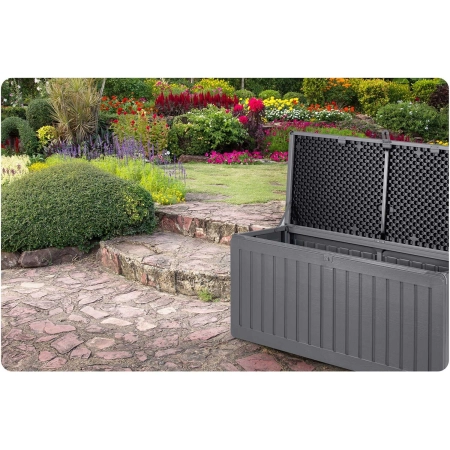 Skrzynia ogrodowa, 270 litrów, 109x51x55 cm, szary