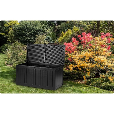 Skrzynia ogrodowa, 270 litrów, 109x51x55 cm, czarny