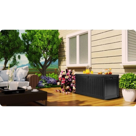 Skrzynia ogrodowa, 270 litrów, 109x51x55 cm, czarny