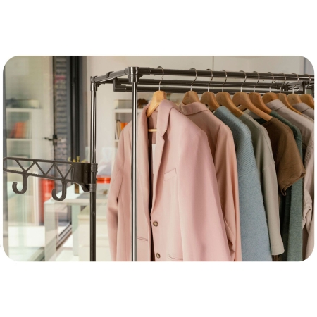 Wieszak stojący, Massido, 107x36x174 cm, czarny