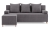Kanapa z pufą, trzyosobowa, 3w1, sztruks, PANORA, 191x92x92 cm, ciemny szary