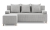 Kanapa z pufą, trzyosobowa, 3w1, sztruks, PANORA, 191x92x92 cm, jasny szary