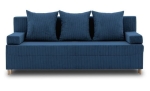 Kanapa rozkładana do salonu, sztruks, PANORA, 191x92x92 cm, granatowy