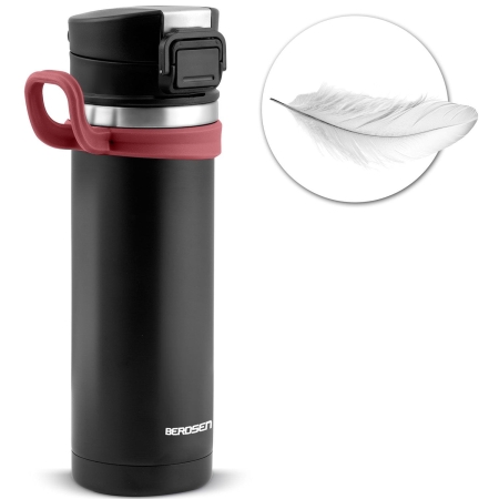 Termos próżniowy, stalowy, 450 ml, czarny