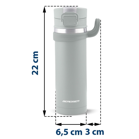 Termos próżniowy, stalowy, 450 ml, szary